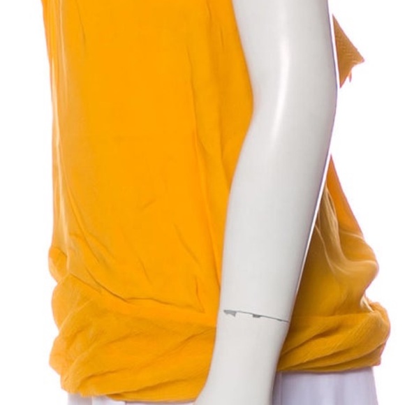 KAUFMANFRANCO Yellow Silk Tank Top with Chain Straps - Picture 10 of 15